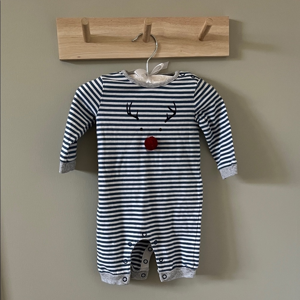 Striped Reindeer Kids One Piece